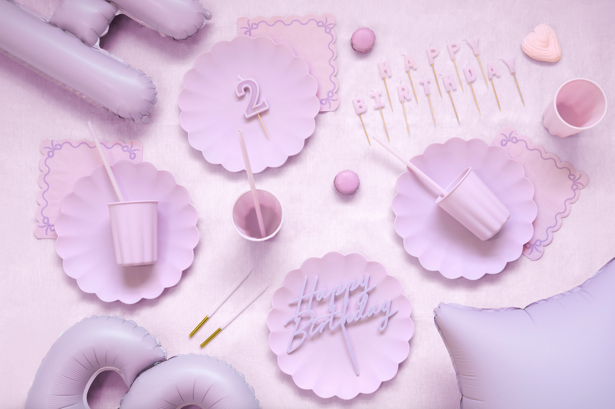 Matte Purple Happy Birthday Cake Topper