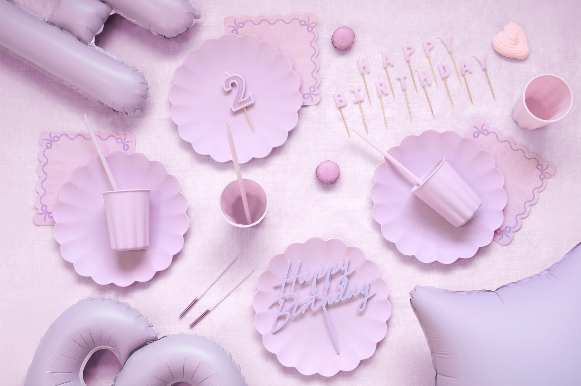 Purple Ruffled Paper Napkins