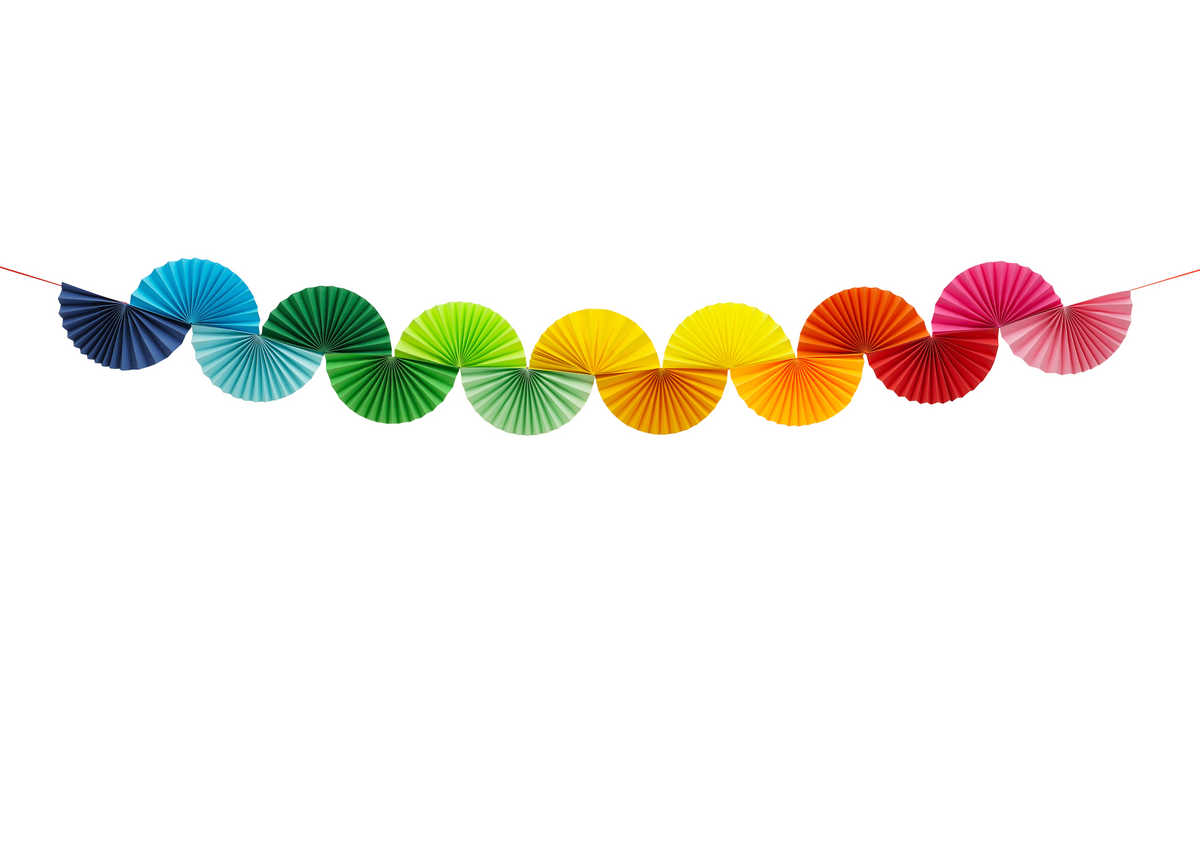 Rainbow Fan Paper Garland