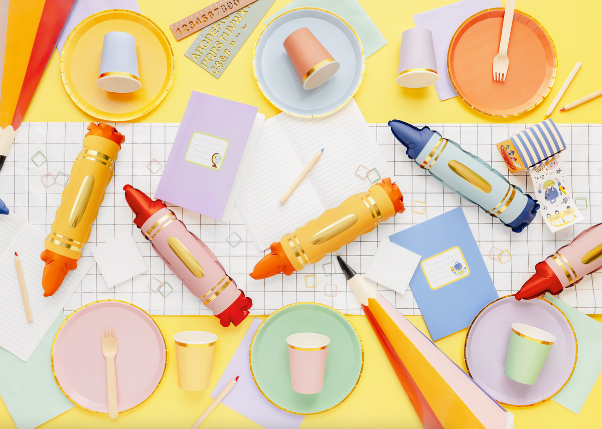 Red Crayon Foil Balloon