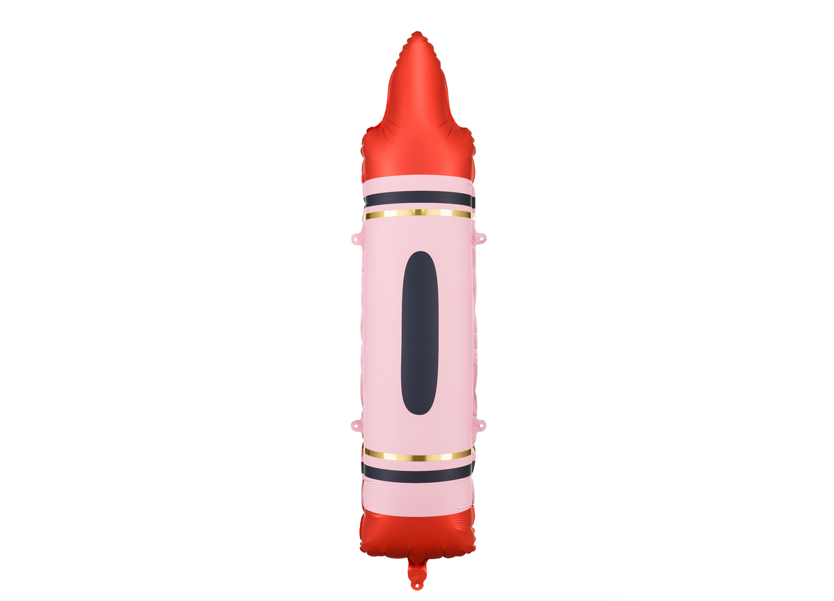Red Crayon Foil Balloon