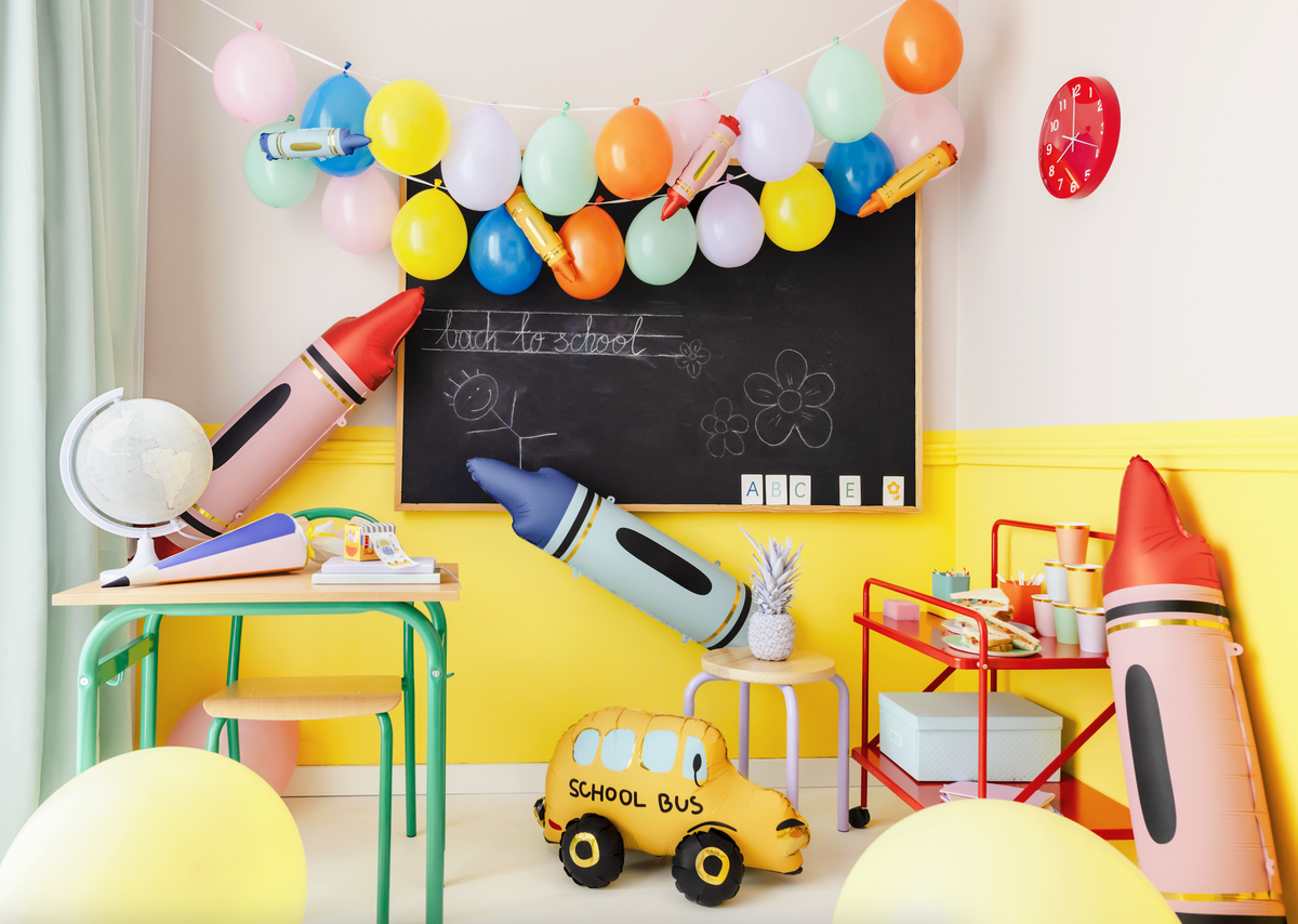 Red Crayon Foil Balloon