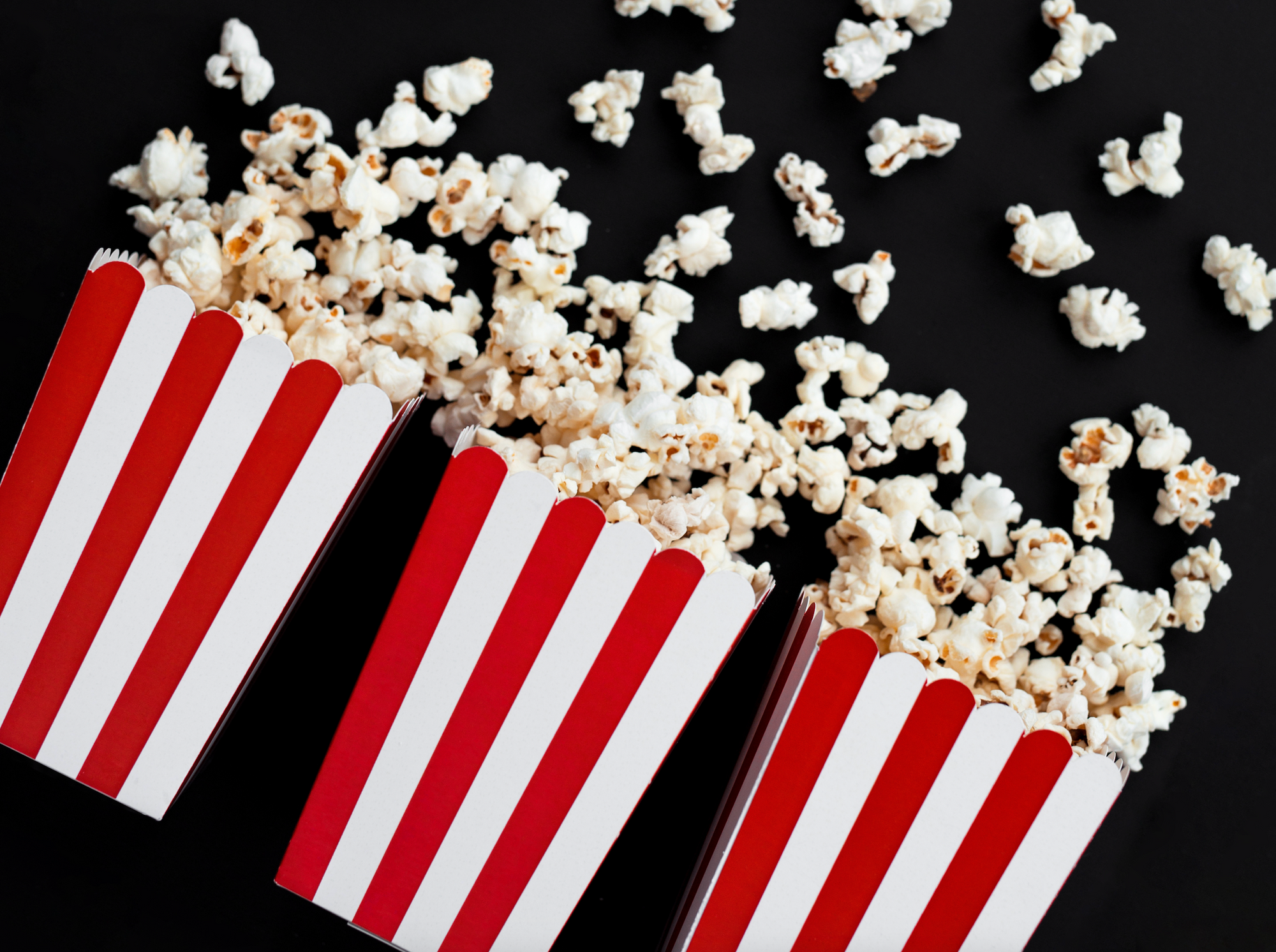 Red Striped Popcorn Boxes