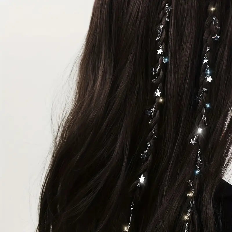Rhinestone Star Chain Hairpins