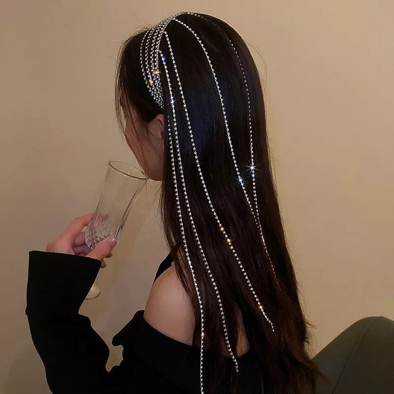 Rhinestone Tassel Crystal Headband