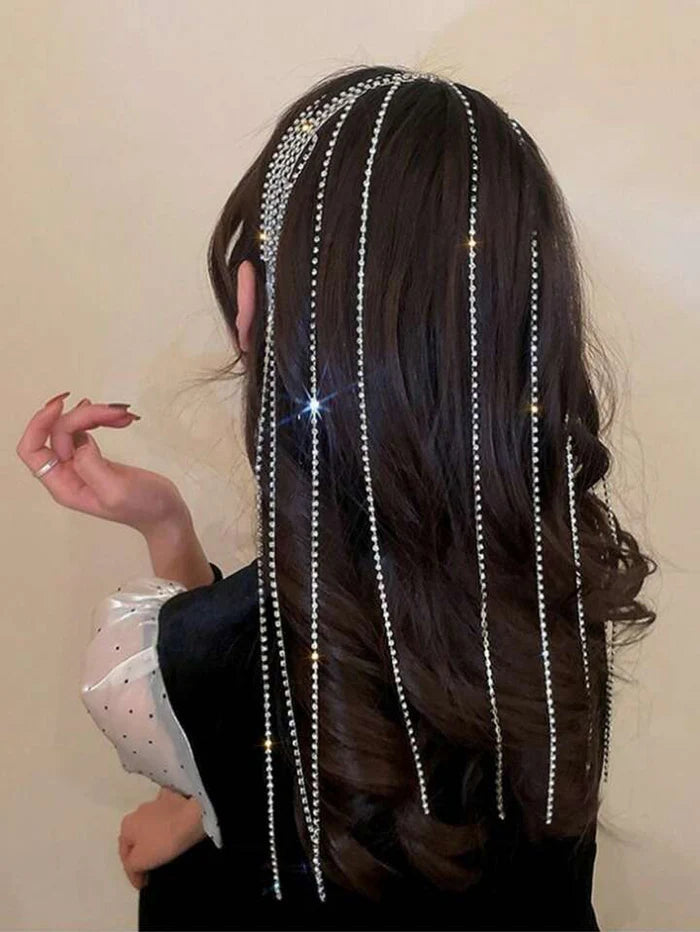 Rhinestone Tassel Crystal Headband