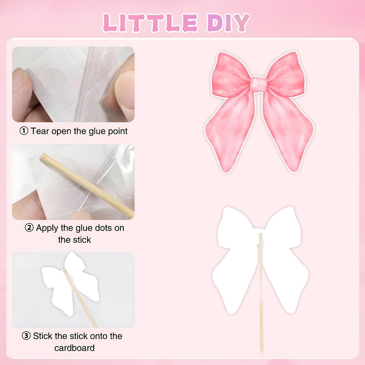 Ribbon Bow Cake Toppers