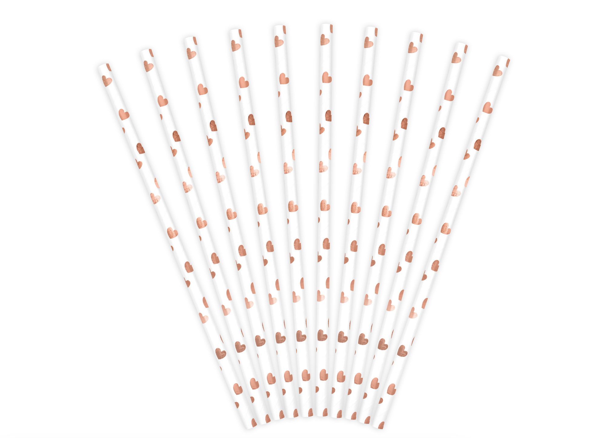 Rose Gold Metallic Heart Straws