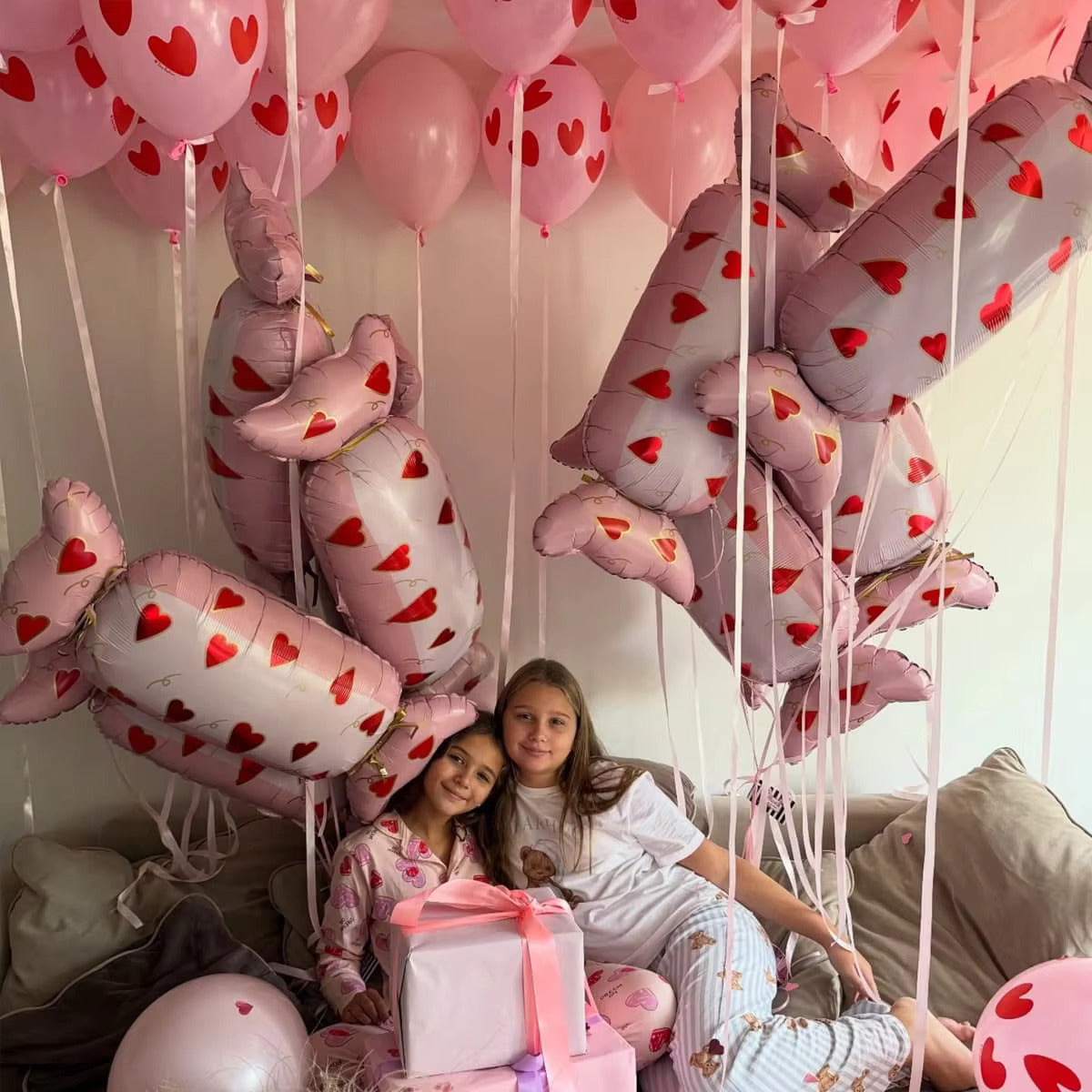 Candy Heart Foil Balloons Set