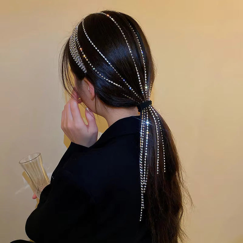 Rhinestone Tassel Crystal Headband