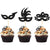 Black Glitter Masquerade Mask Toppers