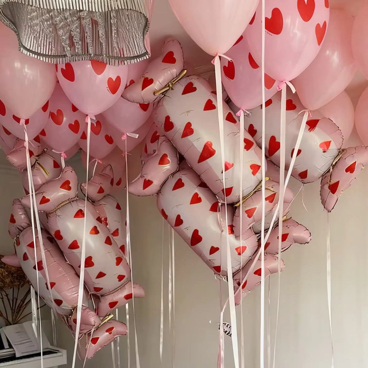Candy Heart Foil Balloons Set