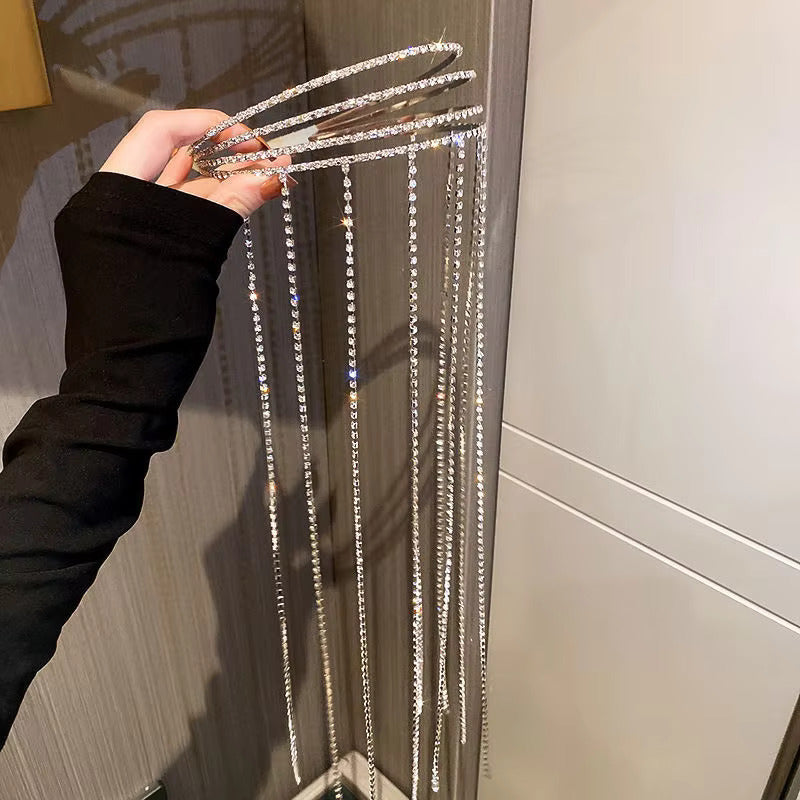 Rhinestone Tassel Crystal Headband