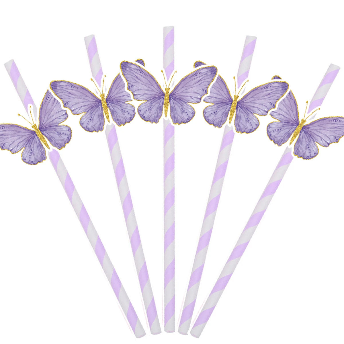 Purple Butterfly Party Straws *NORA PRICE/QUANTITY*