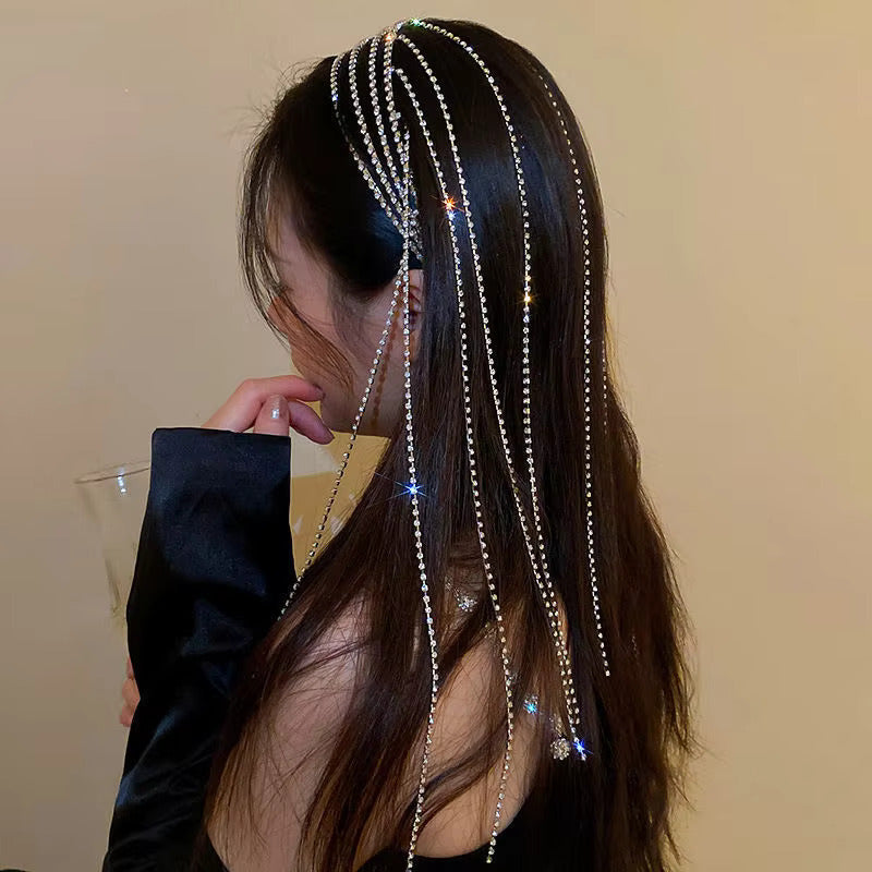 Rhinestone Tassel Crystal Headband