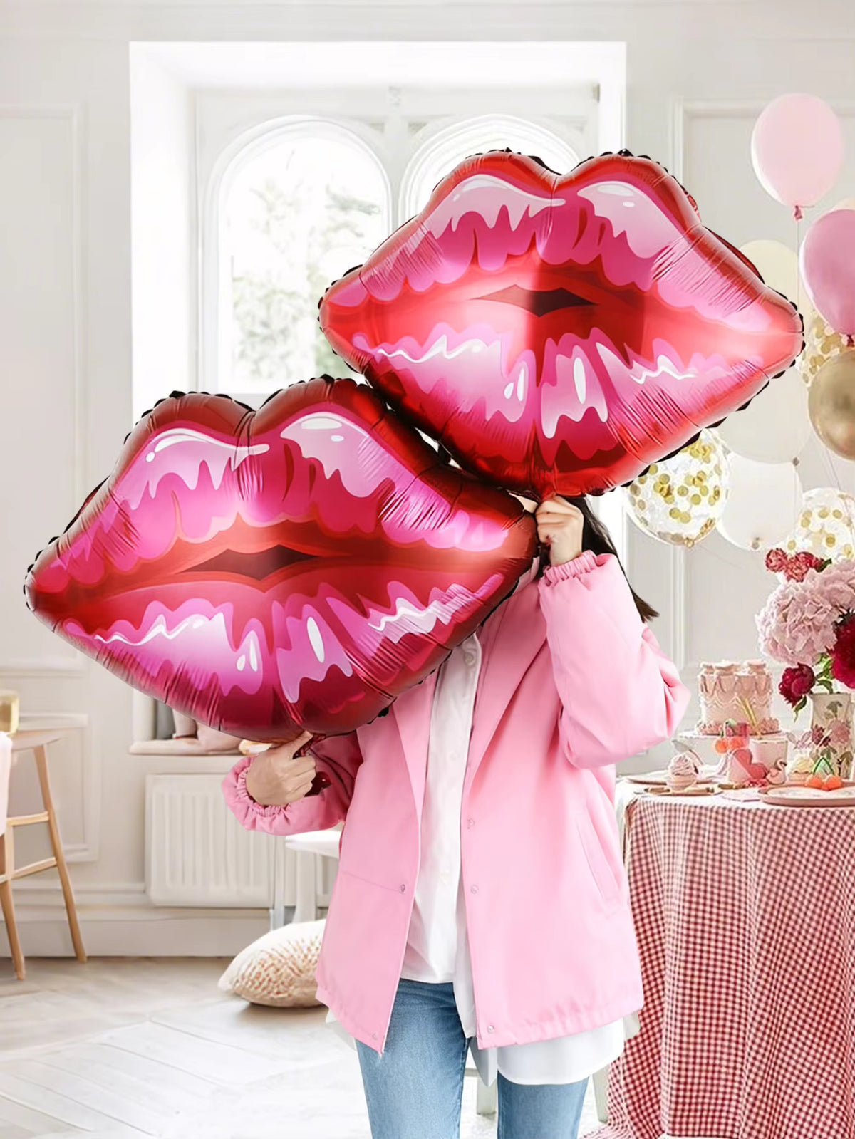 Red Lip Foil Balloon
