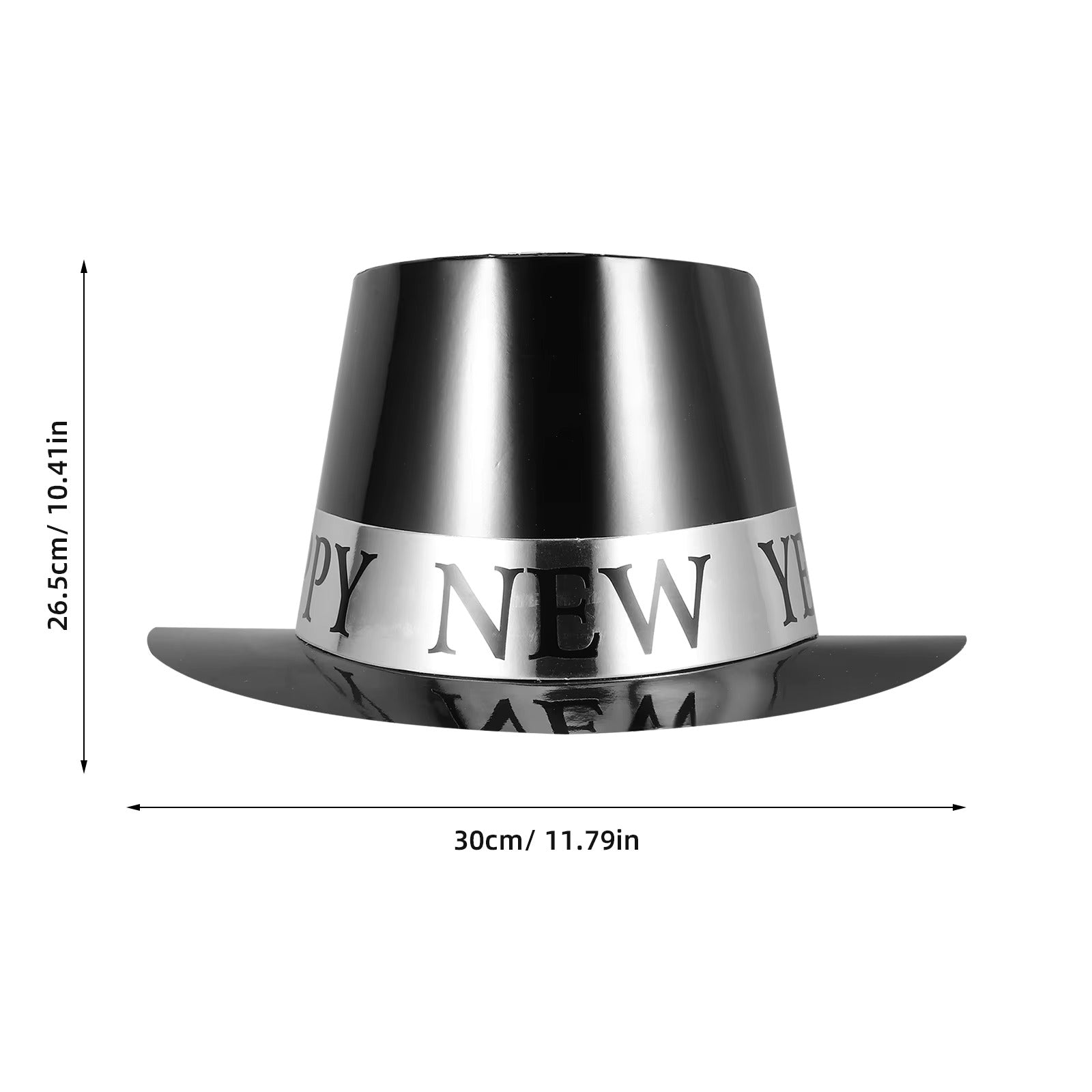 New Year’s Black & Silver Top Hats