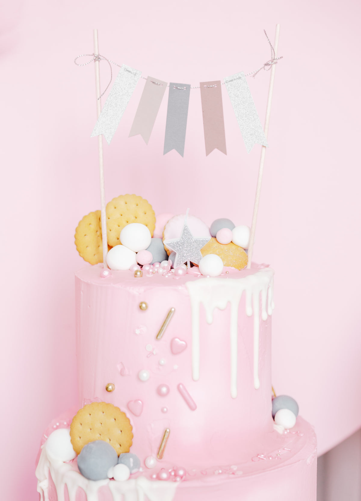 Silver Star Party Candles