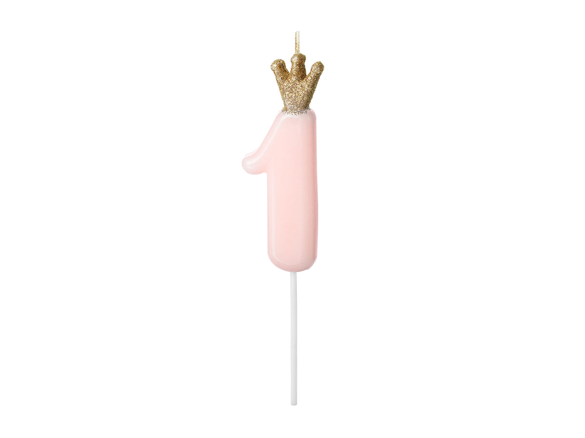 Baby Pink Number Birthday Candle