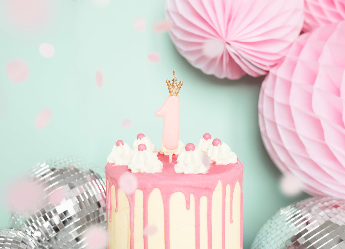 Baby Pink Number Birthday Candle