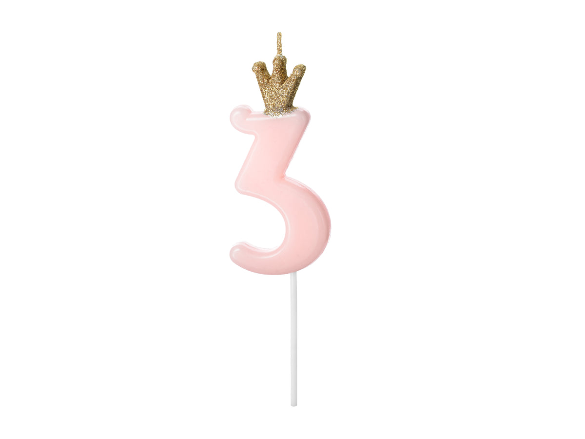 Baby Pink Number Birthday Candle