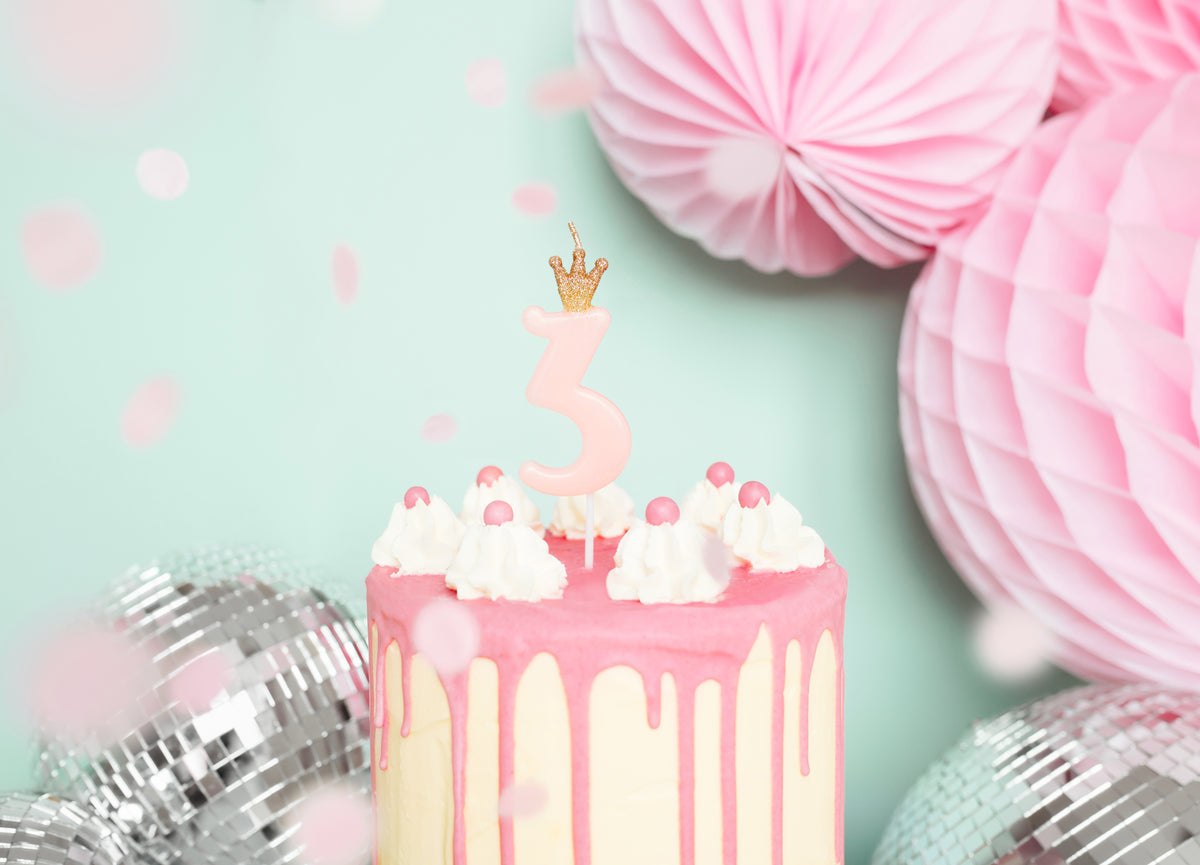 Baby Pink Number Birthday Candle