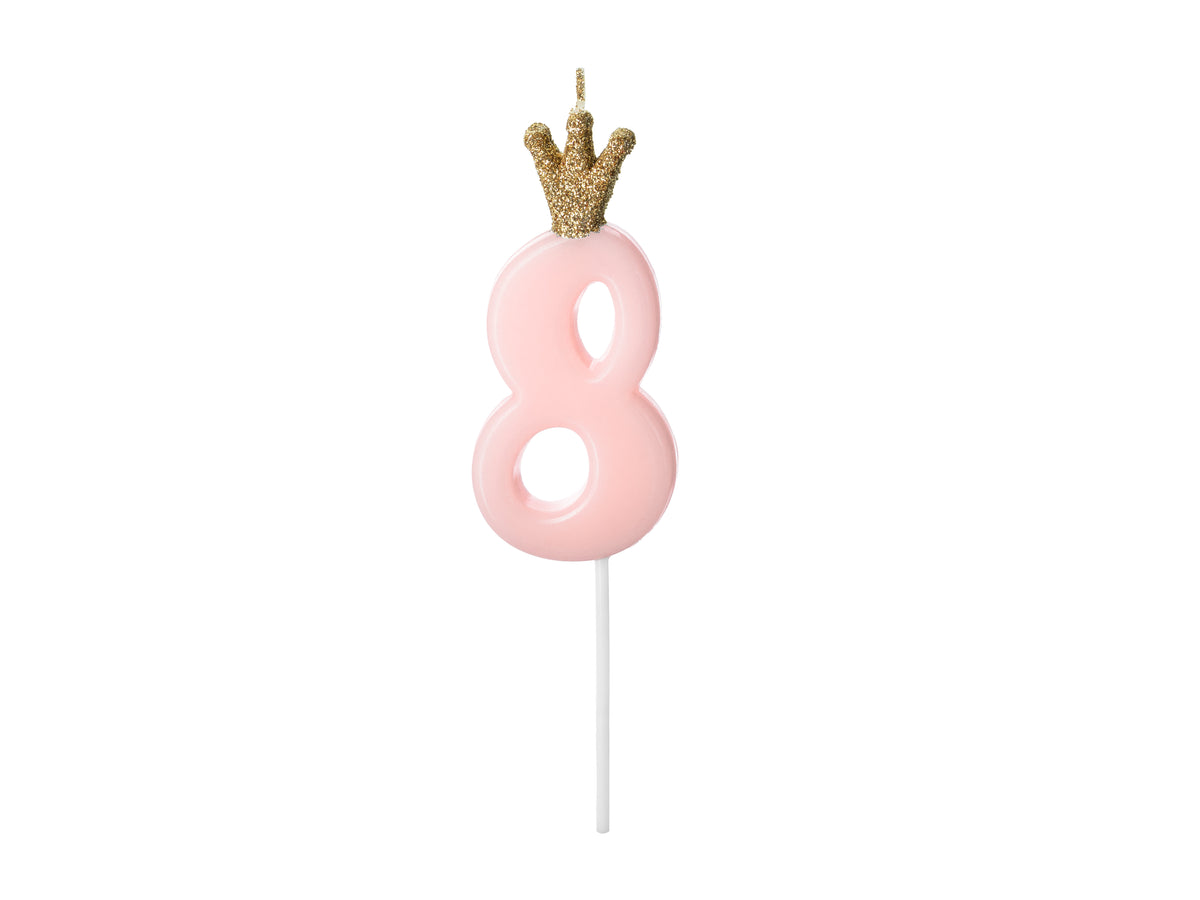 Baby Pink Number Birthday Candle