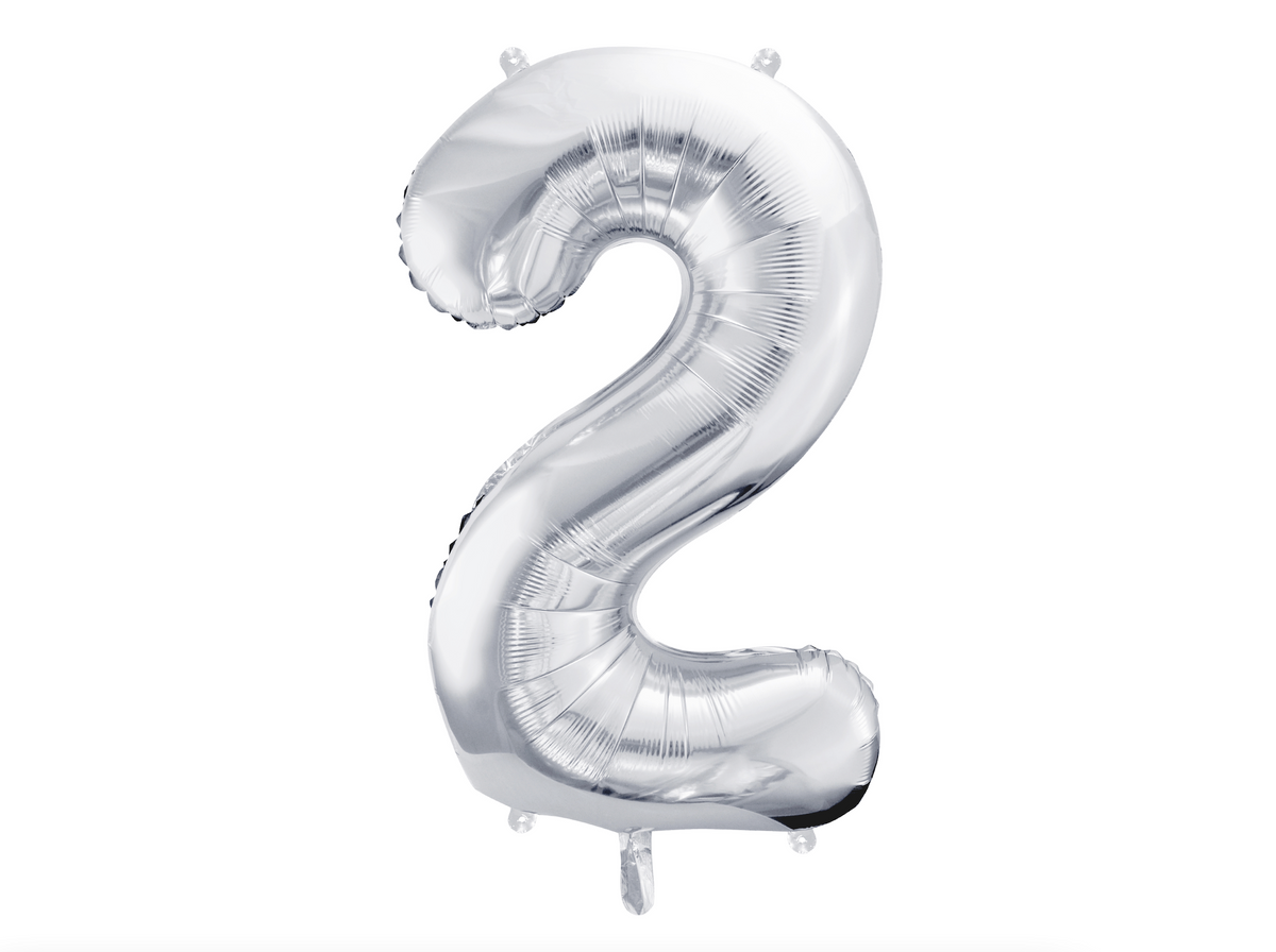 Metallic Silver Foil Balloon Number