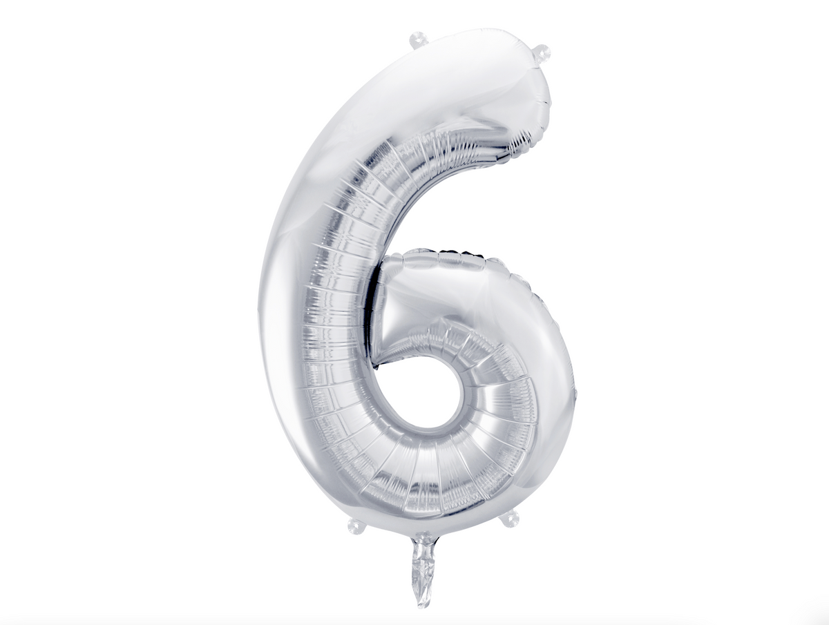 Metallic Silver Foil Balloon Number