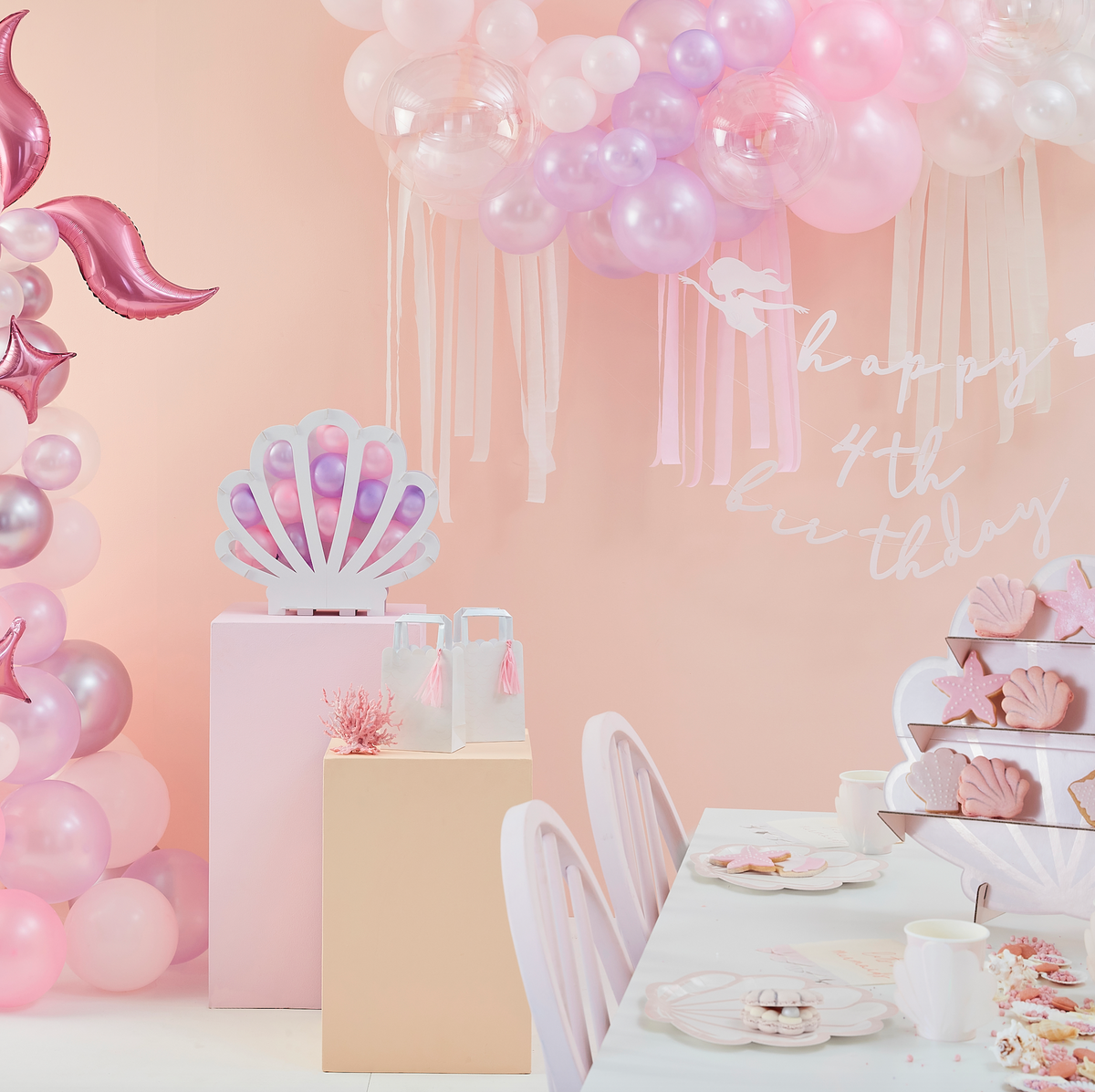 Iridescent and Pink Party Bags with Tassels