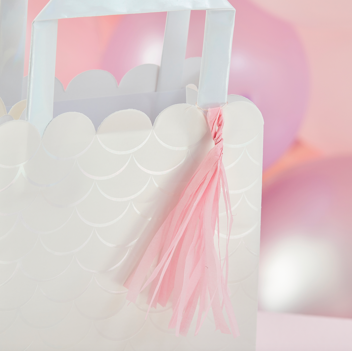 Iridescent and Pink Party Bags with Tassels
