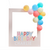 Customizable Multicolored Happy Birthday Photo Booth Frame with Balloons