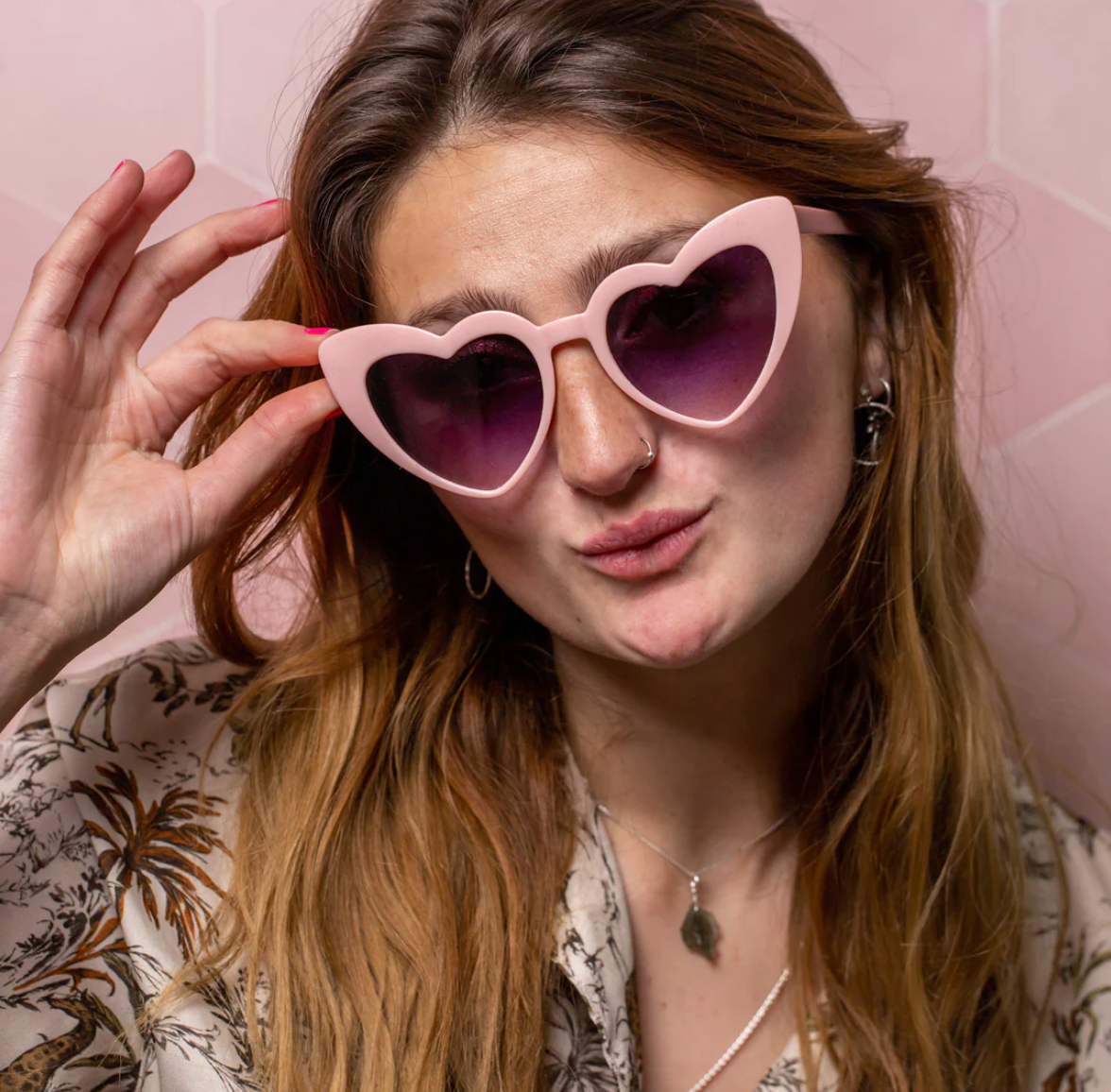 Pink Heart Sunglasses