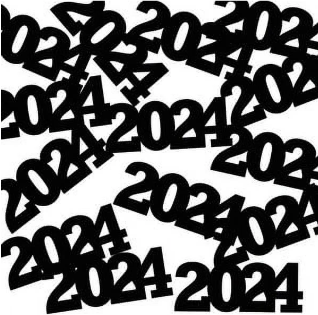 2024 Black Party Confetti