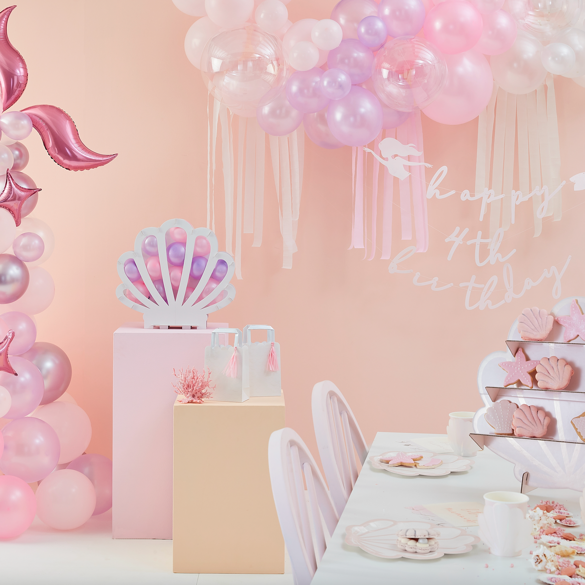 Pink and Lilac Tissue Paper Disc Party Backdrop