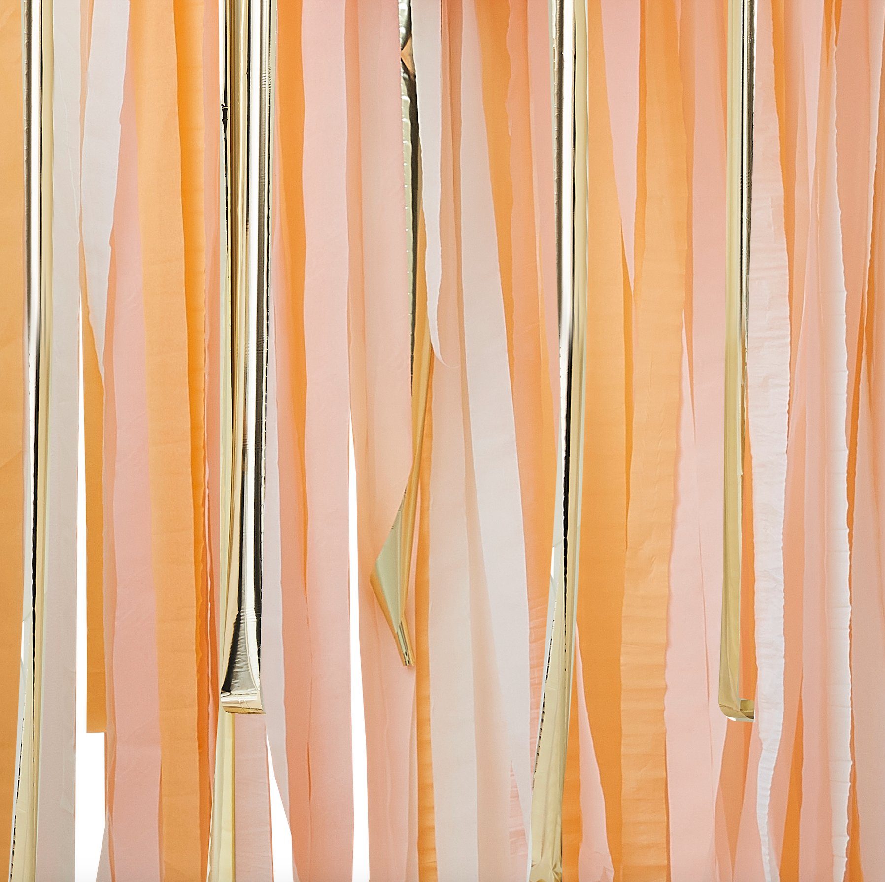 Gold and Peach Streamer Party Backdrop