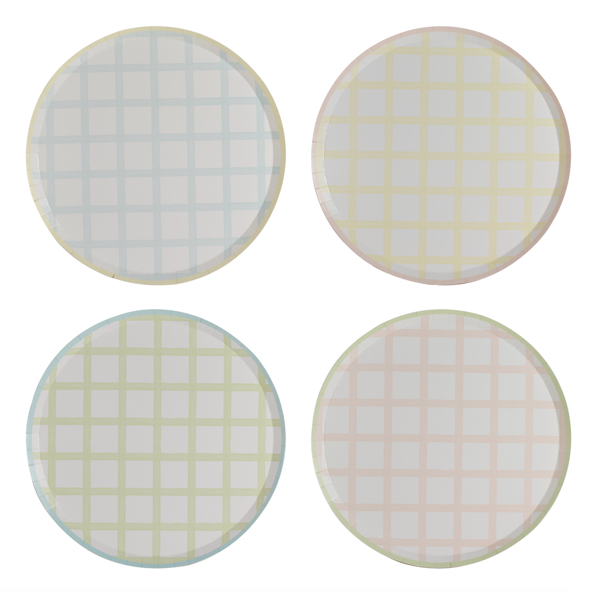 Pastel Gingham Paper Plates