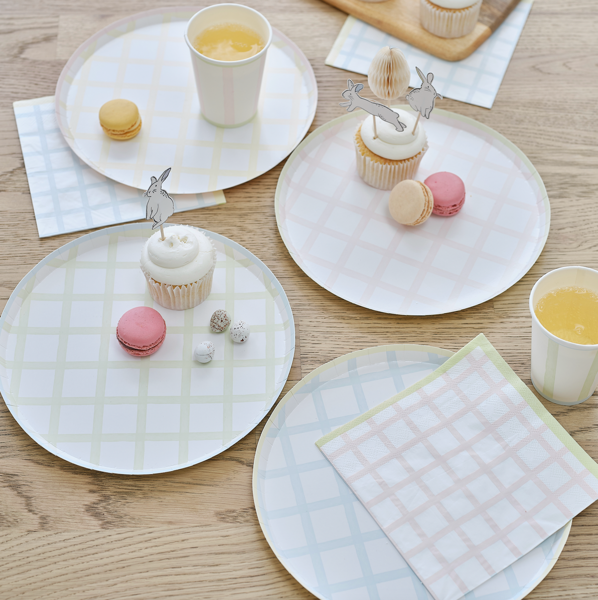 Pastel Gingham Paper Plates