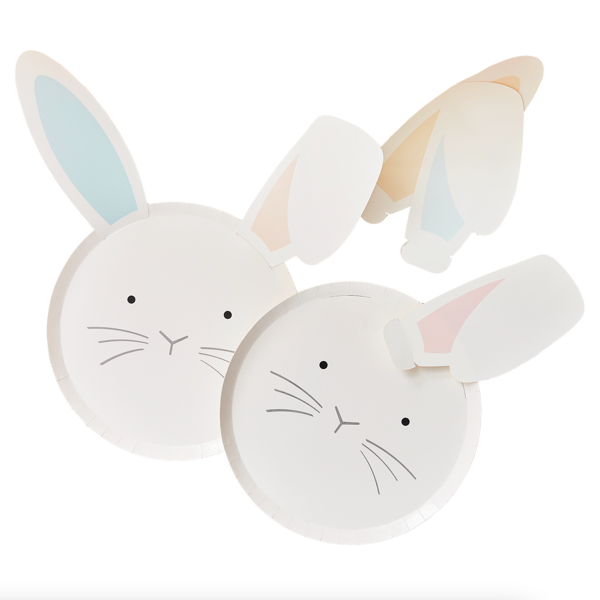Pastel Easter Bunny Paper Plates With Interchangeable Ears