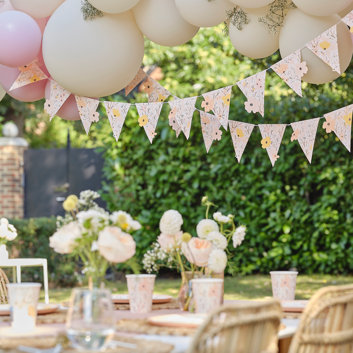 Pink Floral Flag Bunting