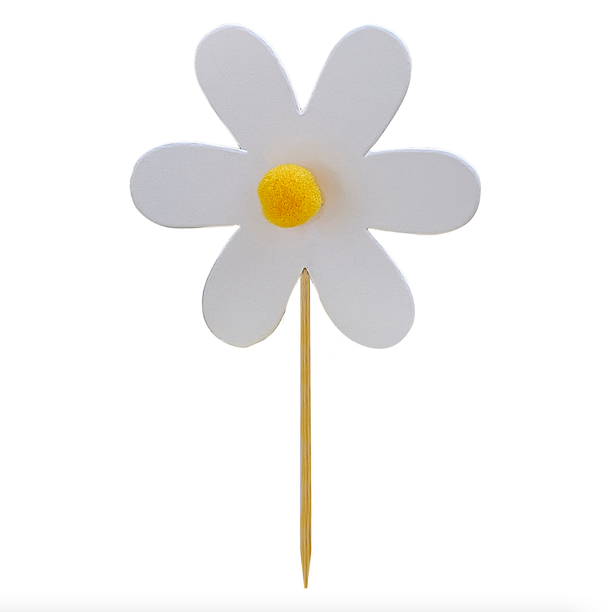 Daisy Cupcake Toppers with Pom Poms