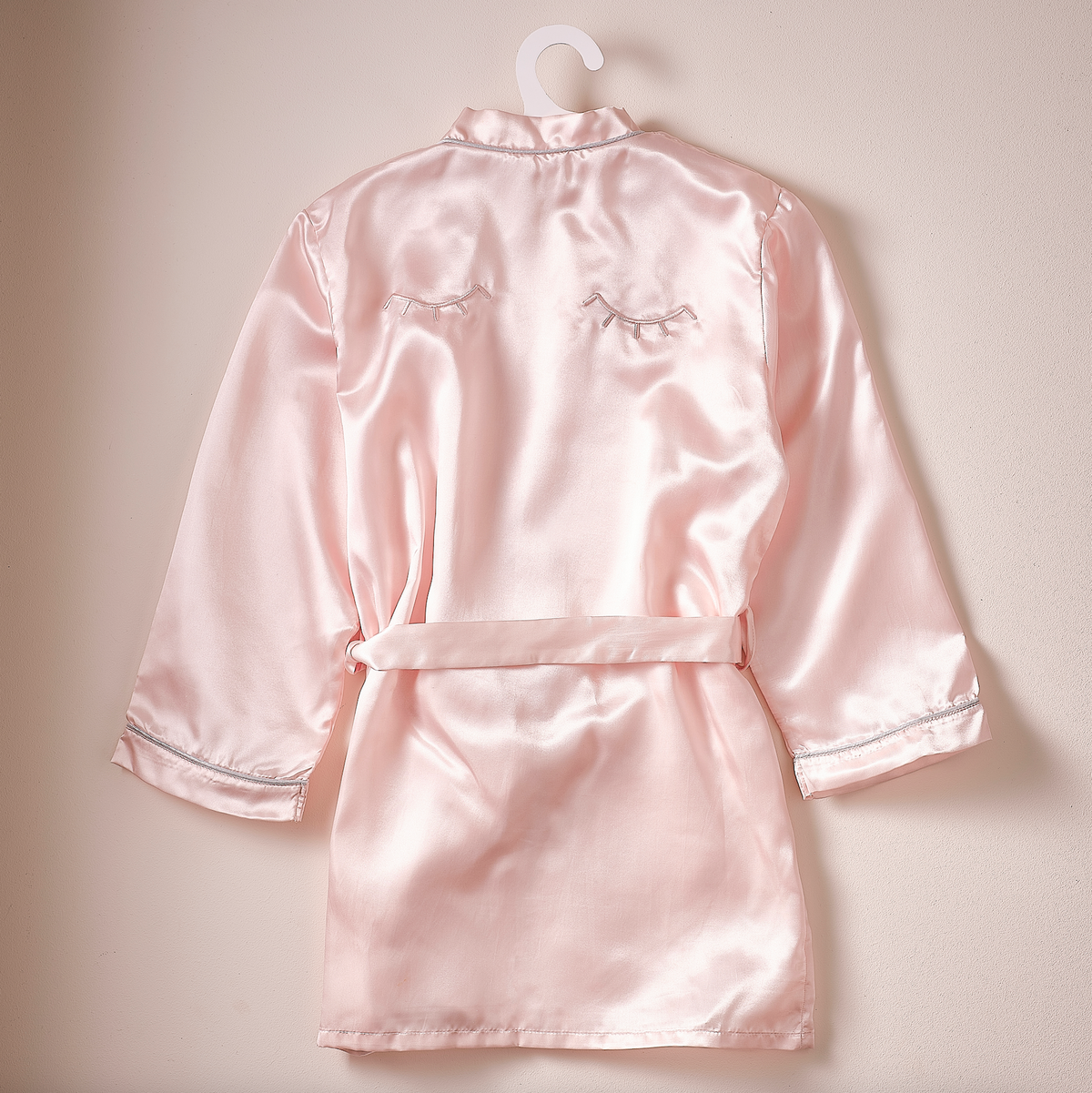 Pink Satin Embroidered Dressing Gown 7-9yrs