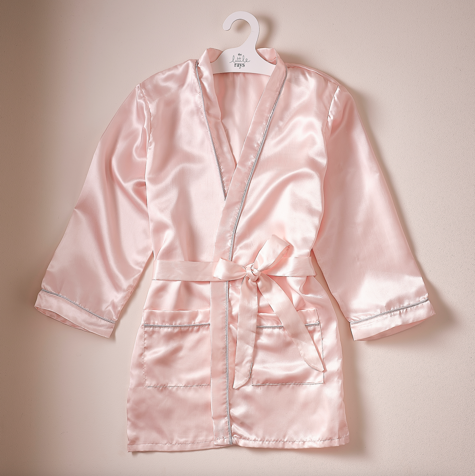 Pink Satin Embroidered Dressing Gown 9-12yrs