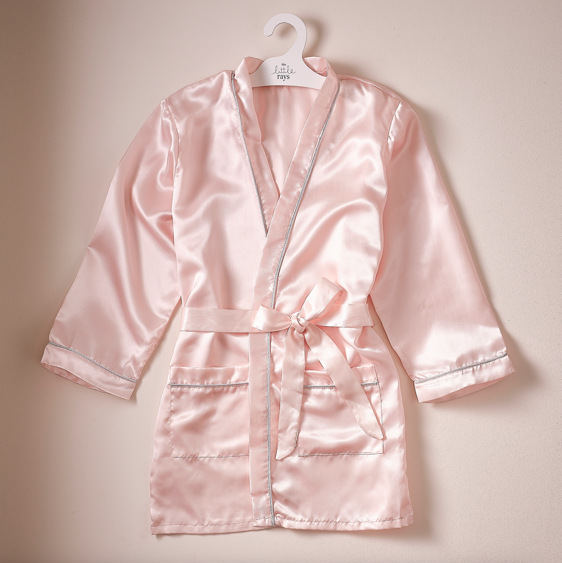 Pink Satin Embroidered Dressing Gown 9-12yrs
