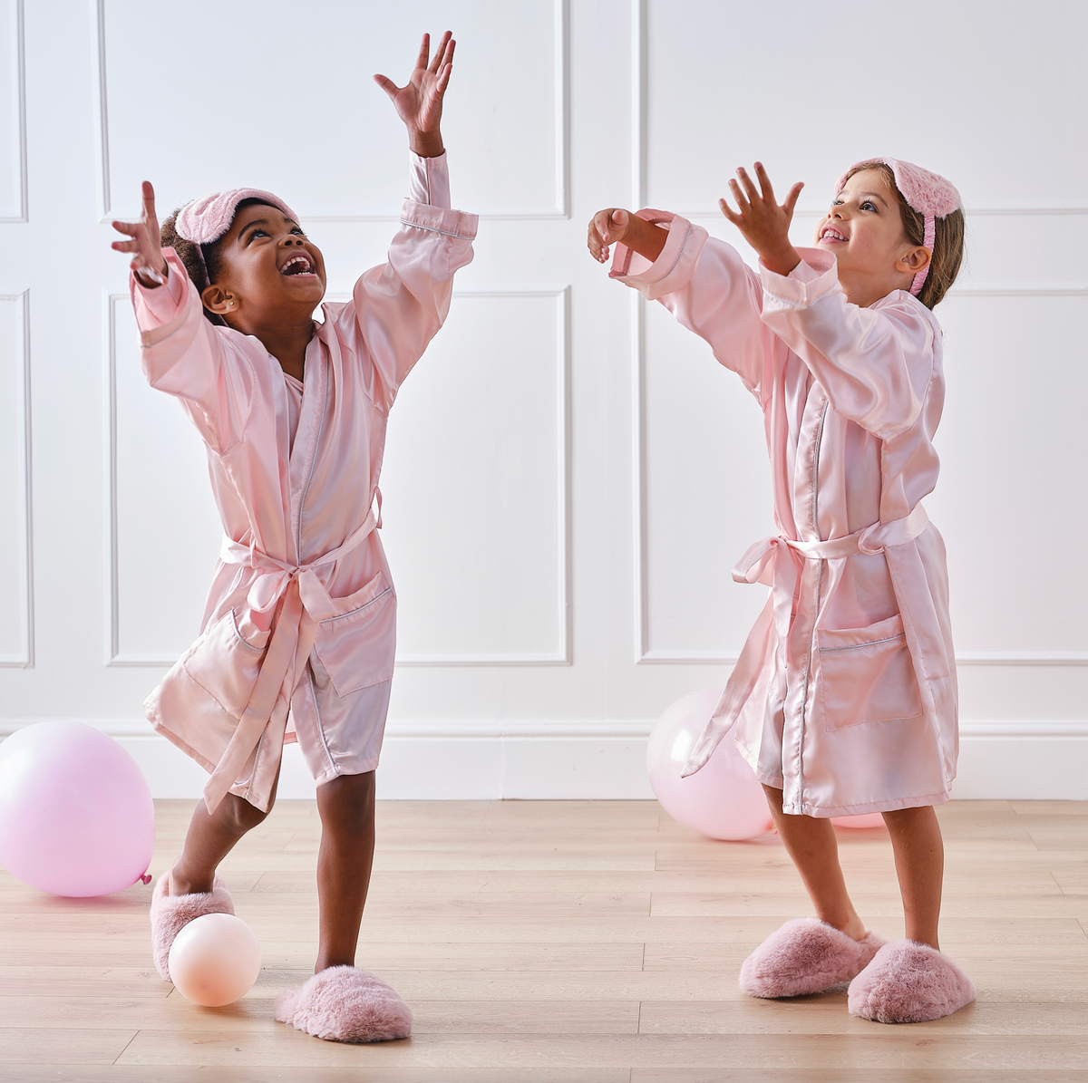 Pink Satin Embroidered Dressing Gown 7-9yrs