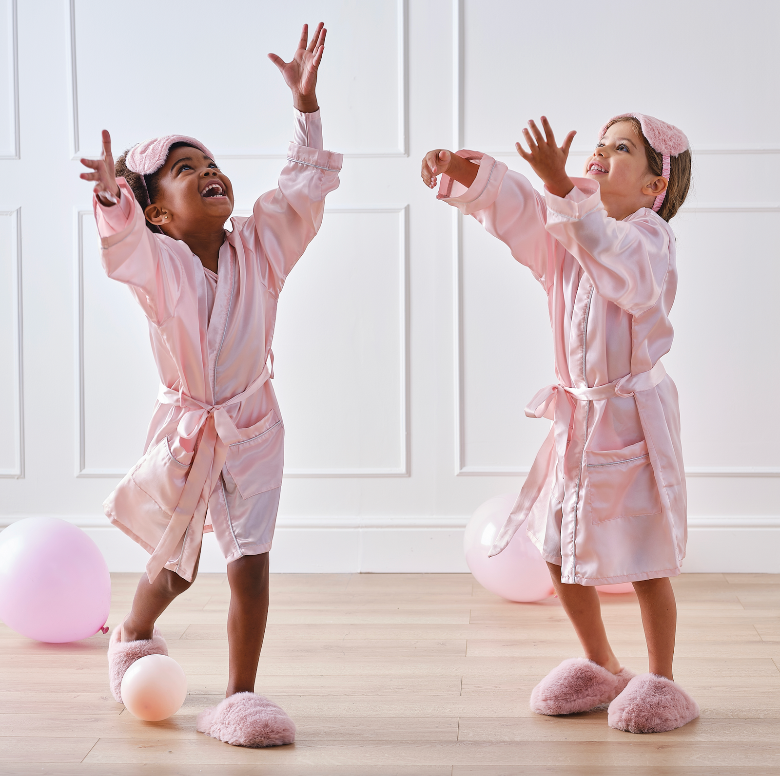 Pink Satin Embroidered Dressing Gown 7-9yrs
