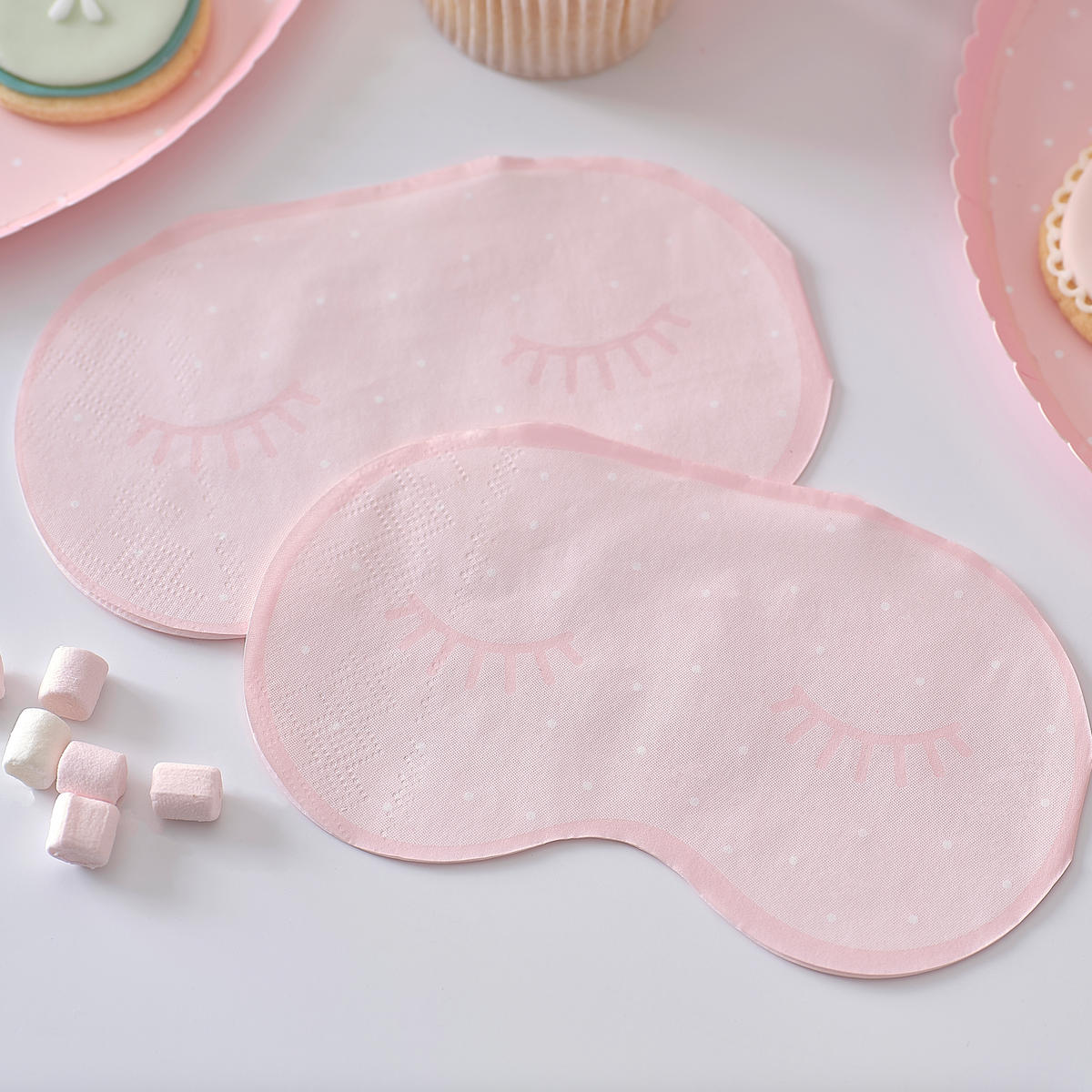 Pink Eye Mask Pamper Party Paper Napkins