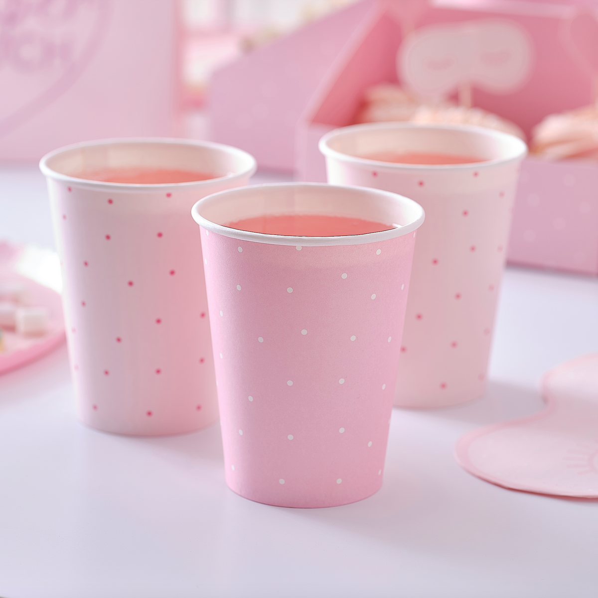 Pink Polka Dot Paper Cups