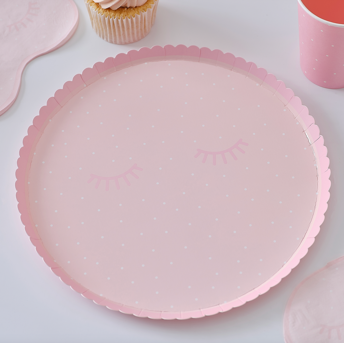 Pink Polka Dot Pamper Party Paper Plates
