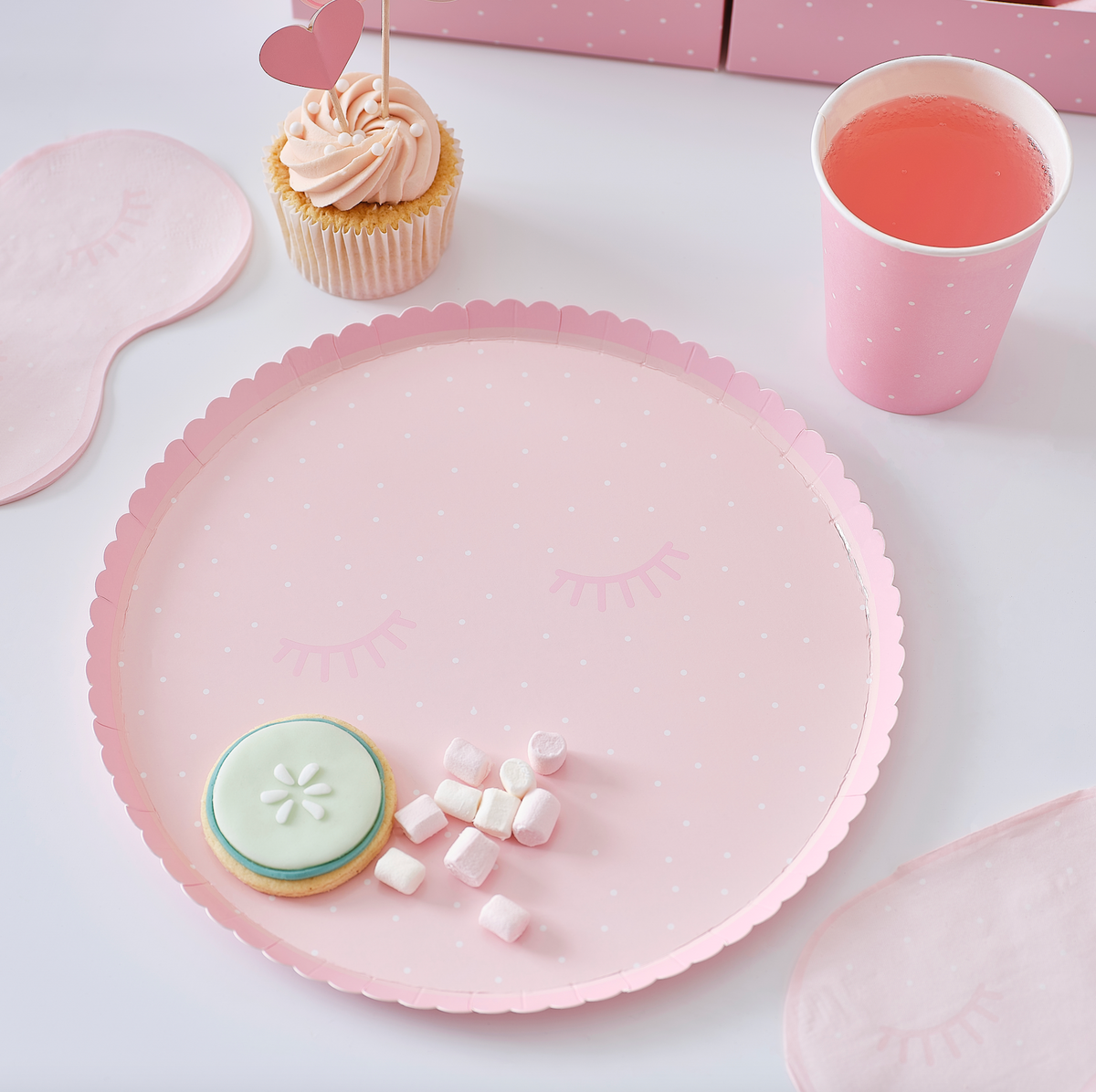 Pink Polka Dot Pamper Party Paper Plates